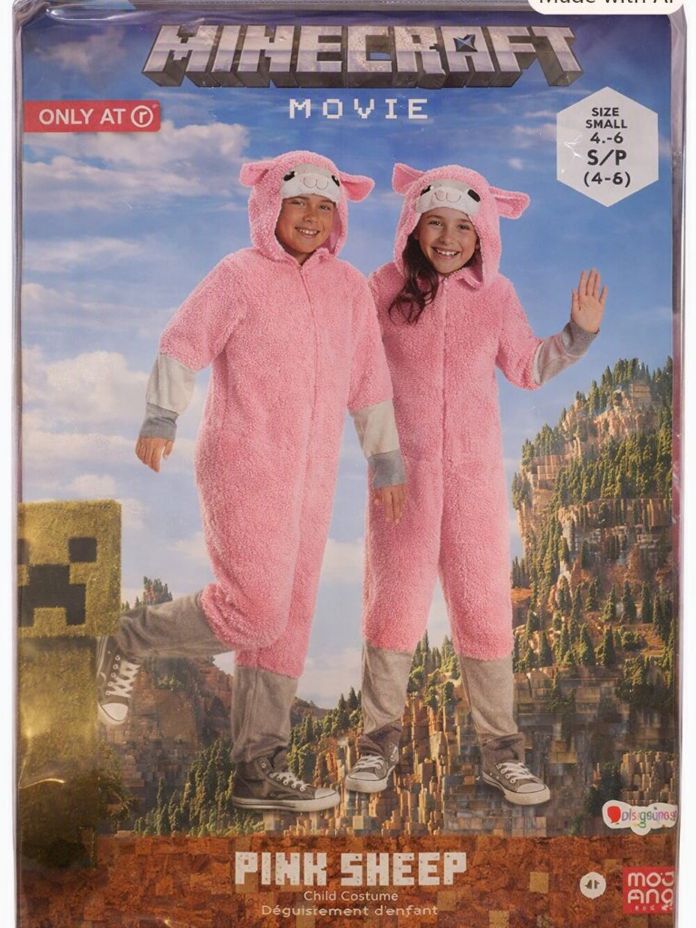 Minecraft Movie – Pink Sheep Child Costume (S/P 4–6)
